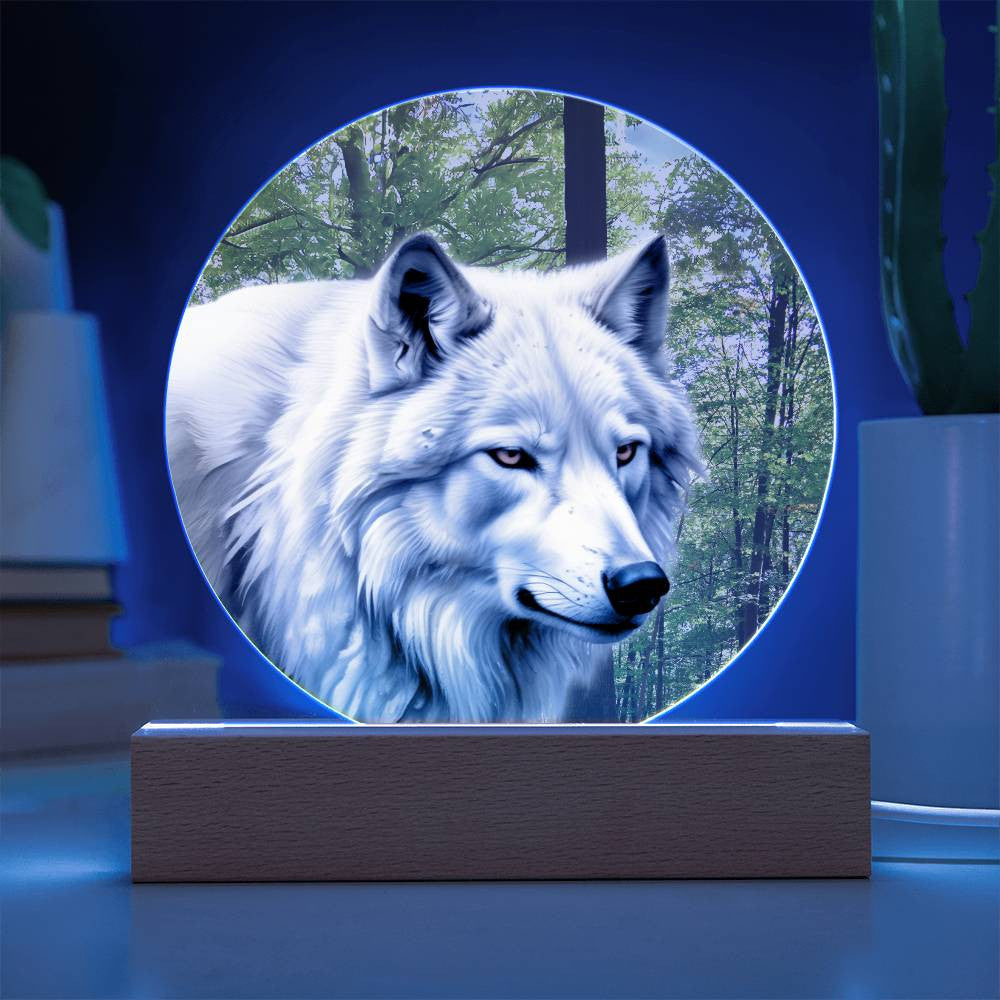 White Wolf LED Light Plaque