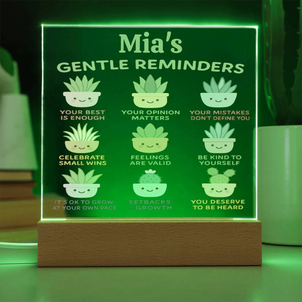 Gentle Reminders Acrylic Plaque, Mental Health Art, Self Love Reminders, Self compassion, Daily Motivation, Therapist Decor, Inspirational
