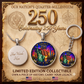 America 250 Years Necklace or Keychain Stained Glass Style Statue of Liberty NYC Commemorative Limited Edition
