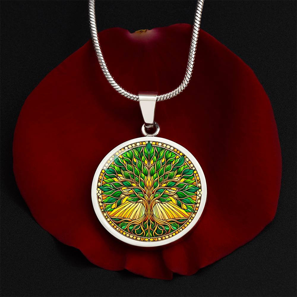 Stained Glass Tree of Life Jewelry - Silver and Gold