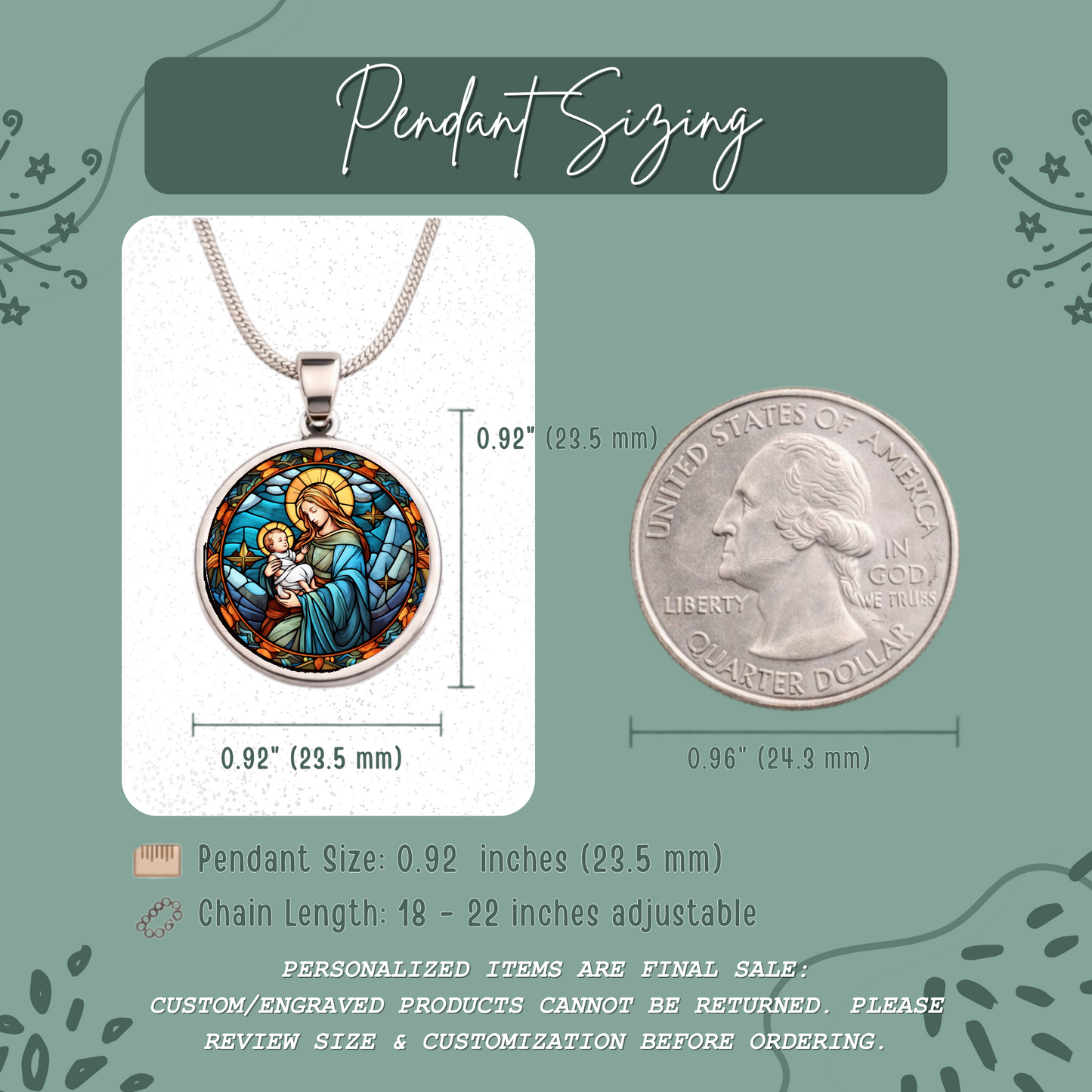 Virgin Mary Necklace or Keychain, Mary and Baby Jesus Jewelry, Catholic Necklace for Women, Christian Gift, Religious Pendant