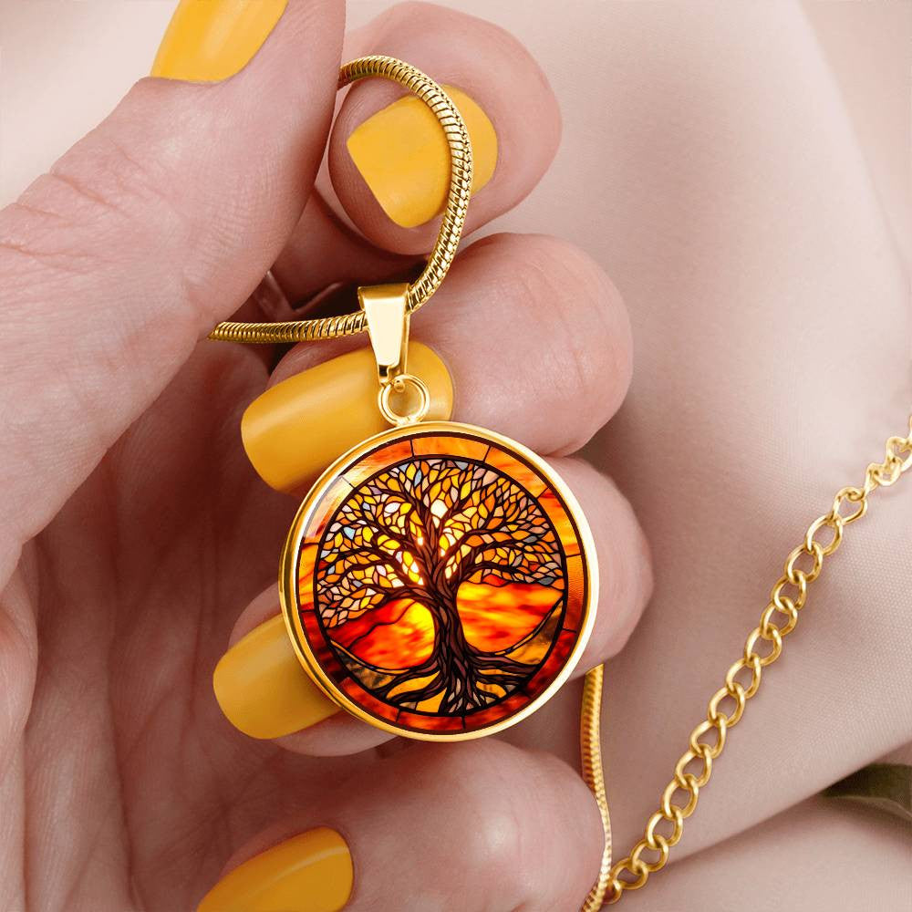 Stained Glass Tree of Life Necklace and Bracelet