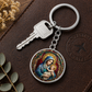 Mary and Baby Jesus Necklace or Keychain, Catholic Necklace, Virgin Mary Jewelry, Religious Keepsake Gift