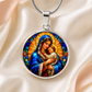 Mary and Baby Jesus Necklace or Keychain, Catholic Necklace, Virgin Mary Jewelry, Religious Keepsake Gift