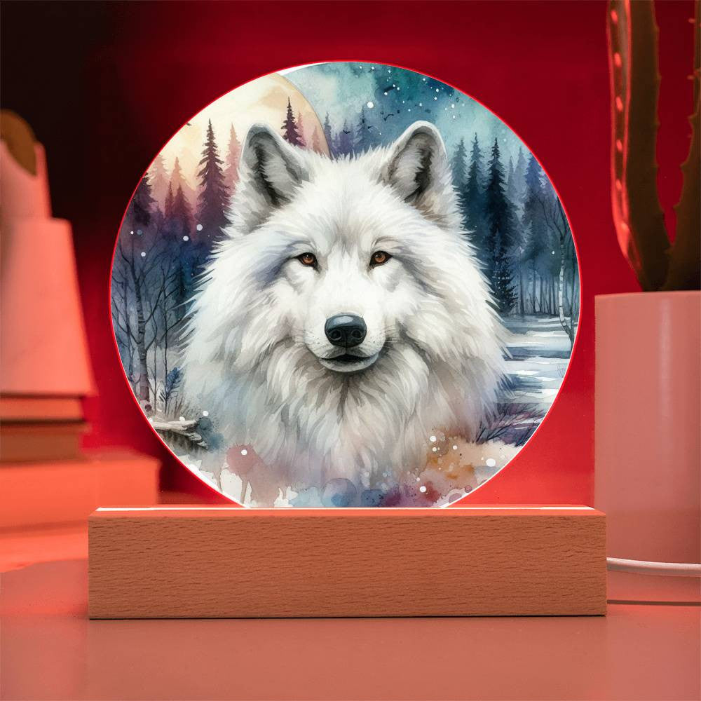 Winter Wolf LED Light Plaque Gift