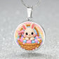 Crochet Bunny Necklace or Keychain, Easter Basket Bunny Jewelry, Cute Rabbit Pendant for Teen Girl, Easter Basket Stuffer Gift