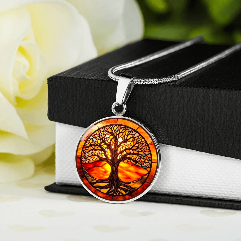 Stained Glass Tree of Life Necklace and Bracelet