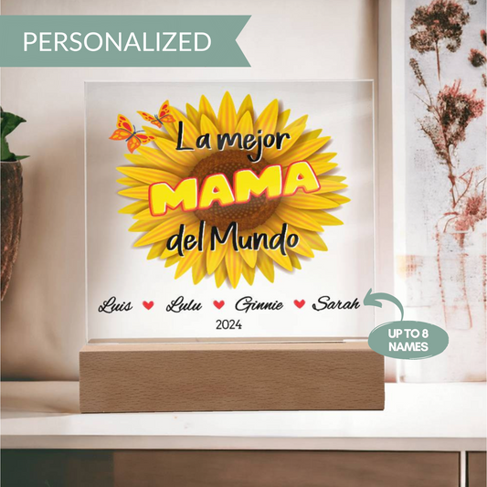 Personalized La Mejor Mama del Mundo con Hijos Plaque