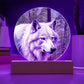 White Wolf LED Light Plaque