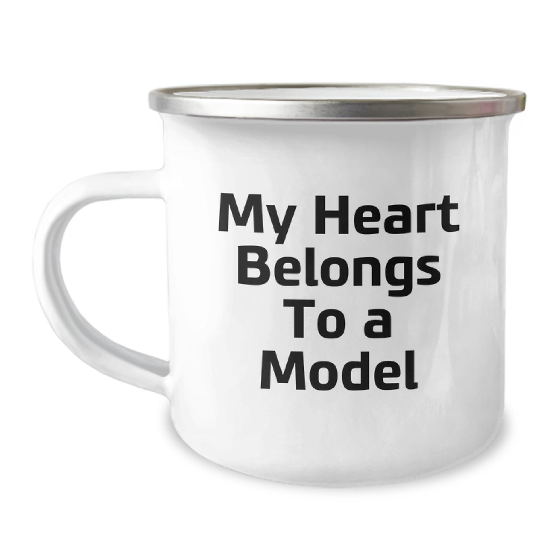 Funny Gifts from Friends for Model Enthusiasts - My Heart Belongs To A Model Camping Mug, Unique Birthday Unique Gifts for Men, Women, or Coworkers - Image 1
