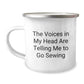 Funny Sewing Gifts for Friends and Family - The Voices In My Head Are Telling Me To Go Sewing Christmas Unique Mugs for Sewing Enthusiasts - Image 1