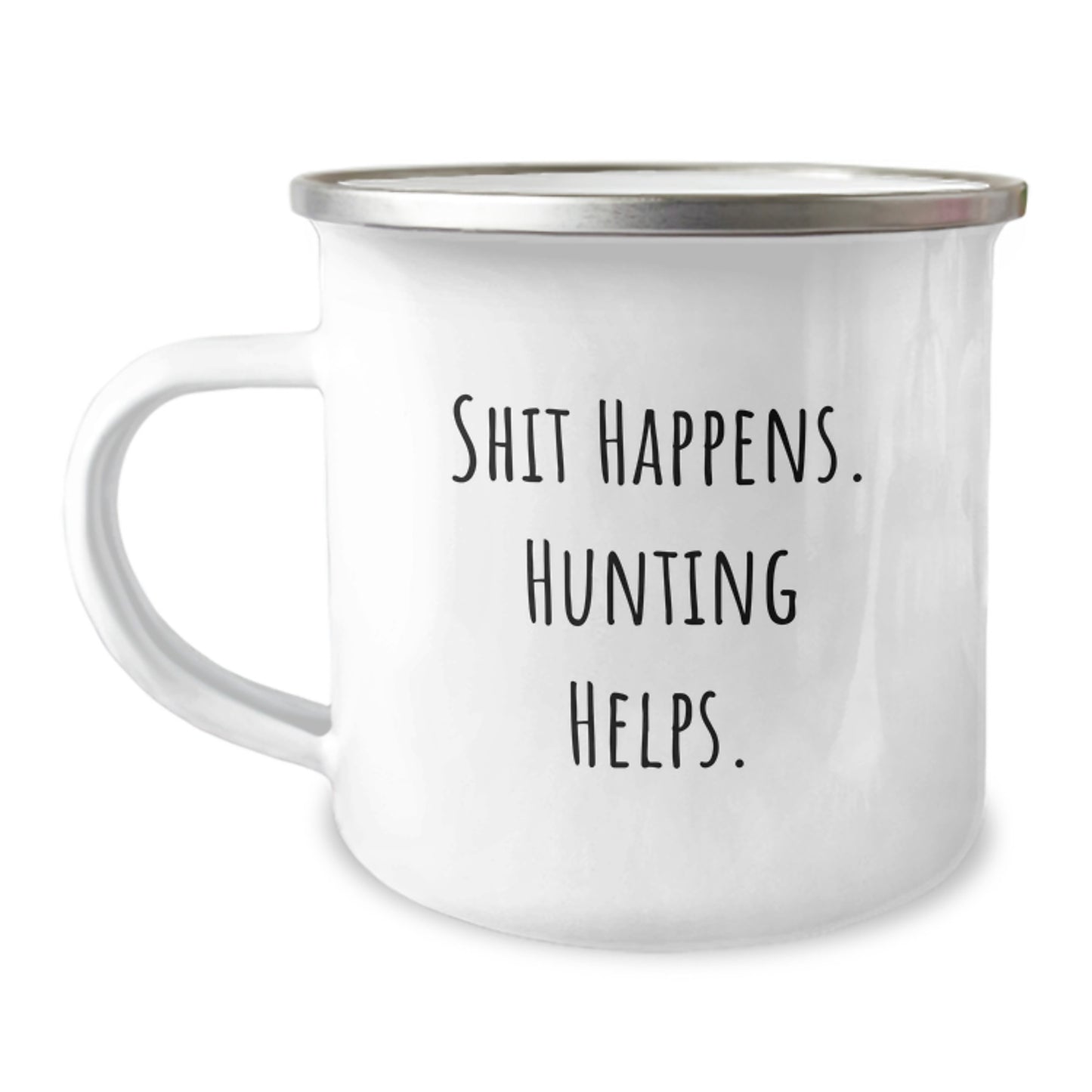 Funny Hunting Gifts for Men - Shit Happens. Hunting Helps. Christmas Unique Mugs for Camping Lovers from Friends and Family - Image 1