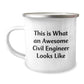 Civil Engineer Gifts from Friends, Unique Camping Mug for Men, This Is What An Awesome Civil Engineer Looks Like, Funny Graduation Gifts for Him - Image 1