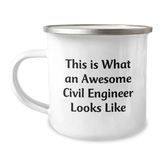 Civil Engineer Gifts from Friends, Unique Camping Mug for Men, This Is What An Awesome Civil Engineer Looks Like, Funny Graduation Gifts for Him - Image 1