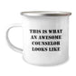 Counselor Gifts from Friends - Inspirational Camping Mug for Counselor's Graduation - This Is What An Awesome Counselor Looks Like - Image 1