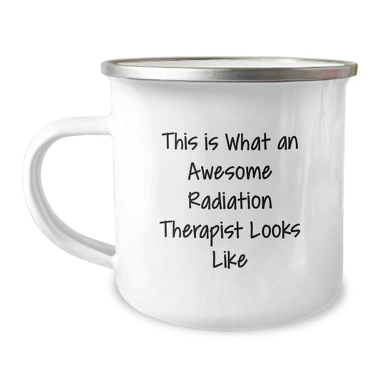 Funny Radiation Therapist Gifts from Friends - This Is What An Awesome Radiation Therapist Looks Like - Birthday Unique Gifts for Radiation Therapist Men and Women Camping Mug - Image 1