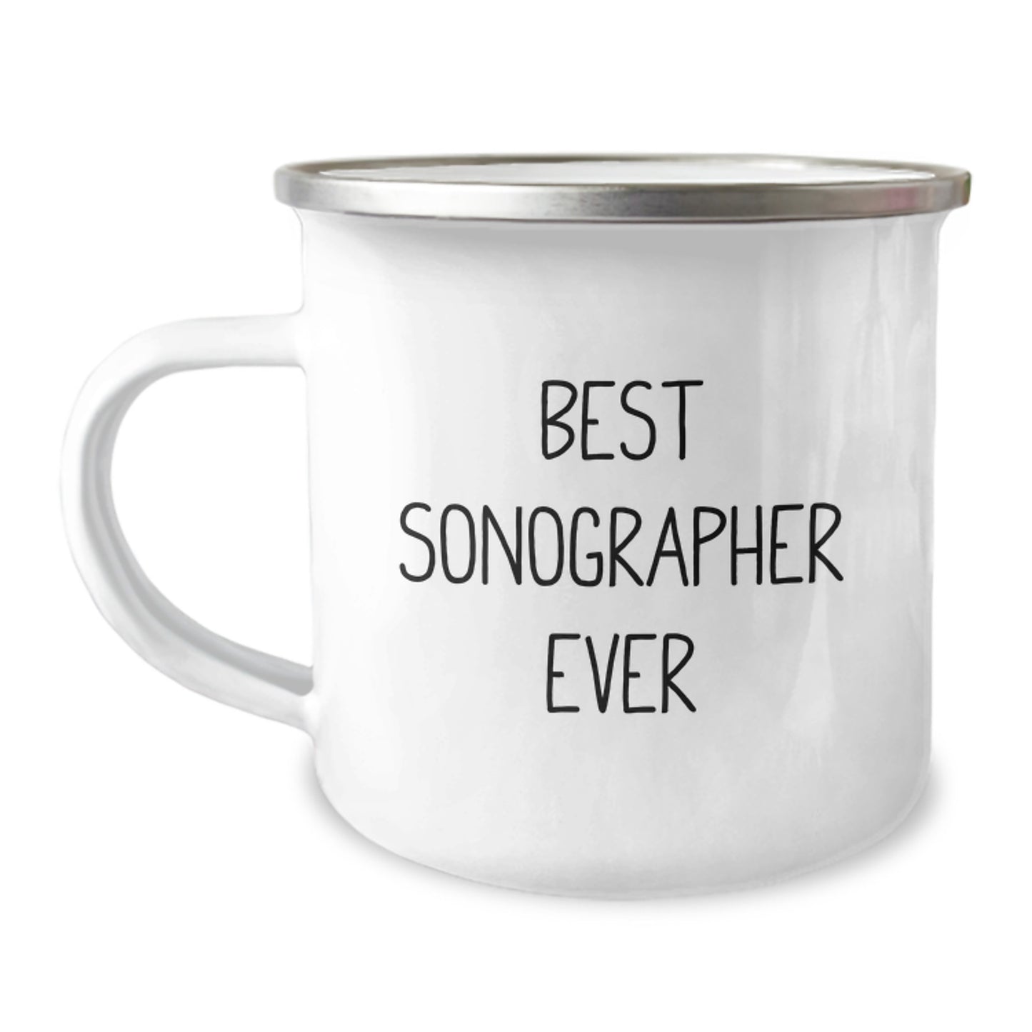 Funny Sonographer Gifts from Friends, 'Best Sonographer Ever' Quote on Camping Mug for Graduation Unique Gifts - Image 1