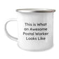 Funny Postal Worker Gifts from Family for Graduation Unique Gifts, This Is What An Awesome Postal Worker Looks Like Stainless Steel Camping Mug - Image 1