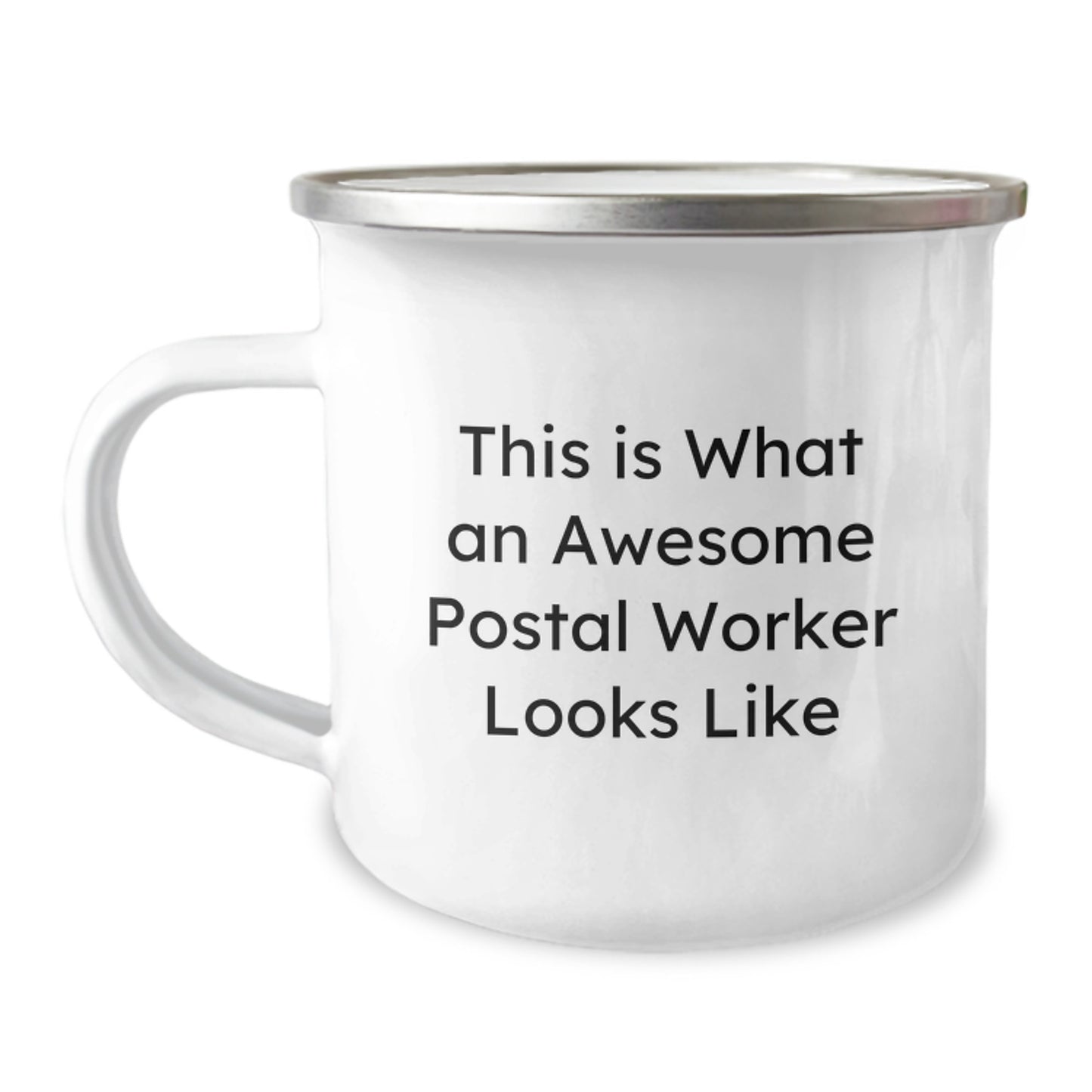 Funny Postal Worker Gifts from Family for Graduation Unique Gifts, This Is What An Awesome Postal Worker Looks Like Stainless Steel Camping Mug - Image 1