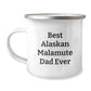 Funny Alaskan Malamute Dog Dad Gifts from Friends for Graduation Unique Camping Mugs, 'Best Alaskan Malamute Dad Ever' - 12 oz Stainless Steel with Enamel Finish - Image 1