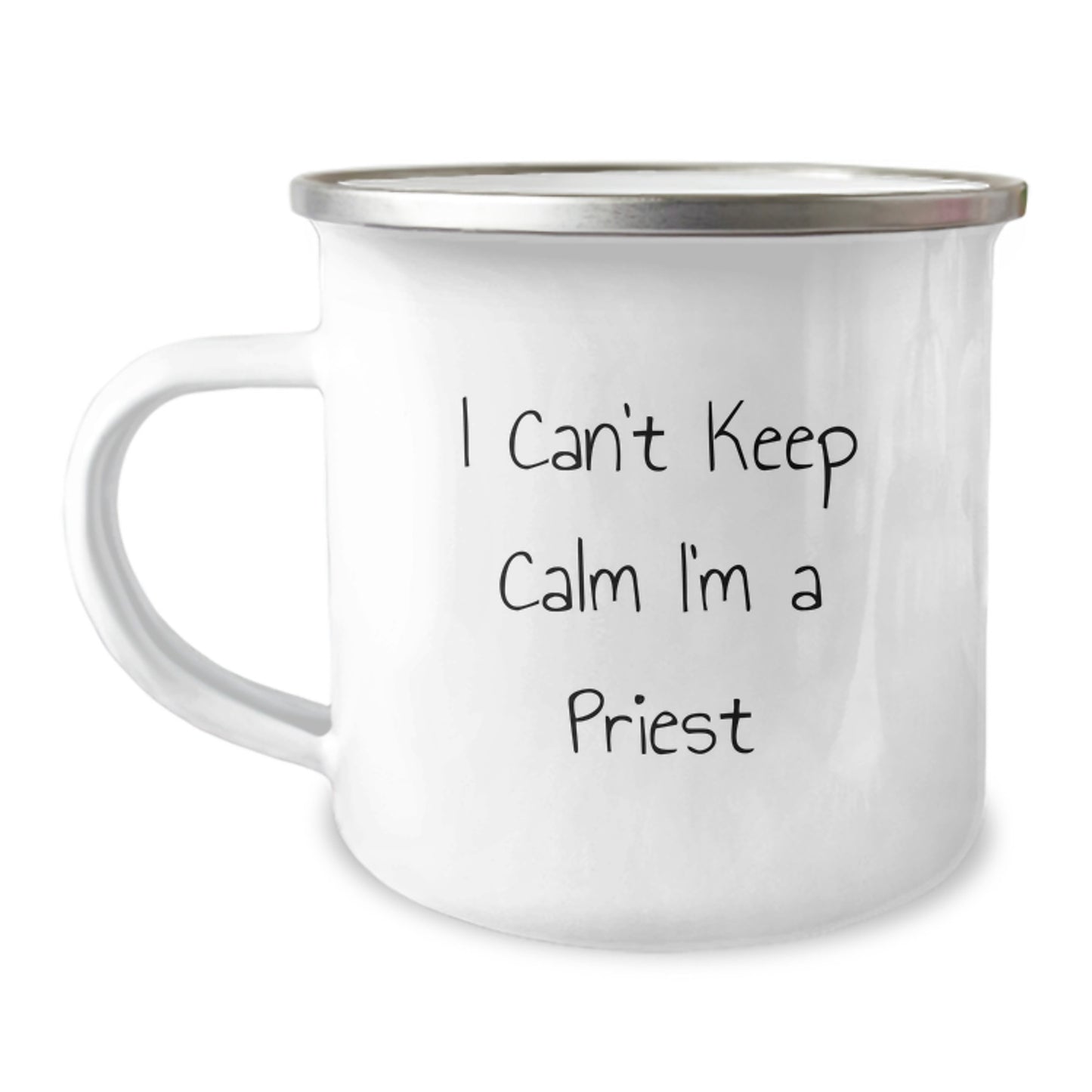 Funny Christmas Unique Gifts for Priest, Priest Camping Mug with I Can't Keep Calm I'm A Priest Quote, Unique Presents from Friends or Family - Image 1