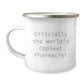 Funny Gifts from Friends for the World's Coolest Pharmacist - Camping Mug for Coffee Lovers, Stainless Steel with Enamel Finish - Image 1