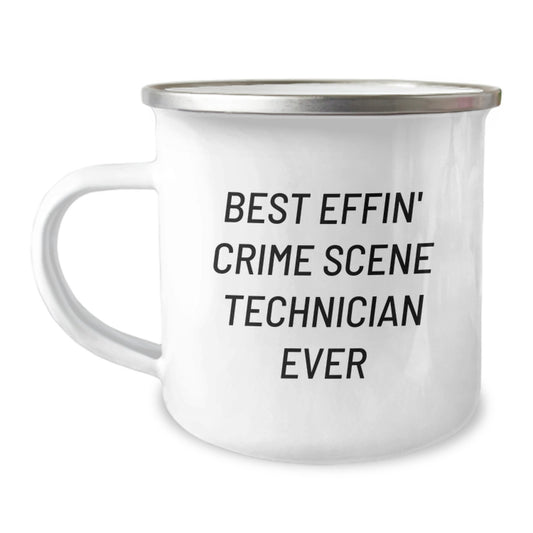 Funny Gifts for Crime Scene Technician - Best Effin' Camping Mug for Him, Christmas Unique Ideas for Men, Stainless Steel Mugs with Enamel Finish - Image 1