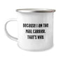 Funny Mail Carrier Gifts from Family Members for Mail Carrier Men - Because I Am The Mail Carrier. That's Why. Christmas Unique Mugs for Camping Lovers - Image 1