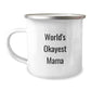 Funny Mama Gifts from Family, World's Okayest Mama Camping Mug for Mama, Perfect for Christmas Morning - Image 1