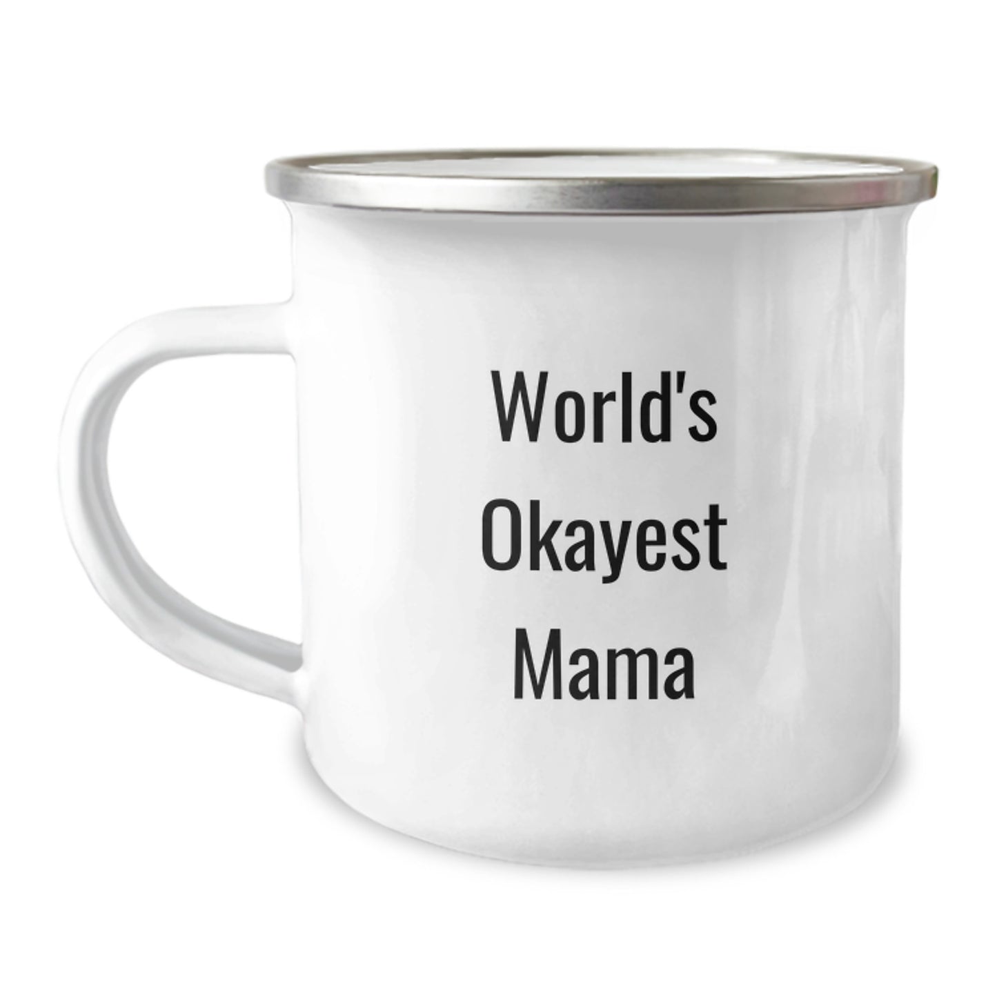 Funny Mama Gifts from Family, World's Okayest Mama Camping Mug for Mama, Perfect for Christmas Morning - Image 1