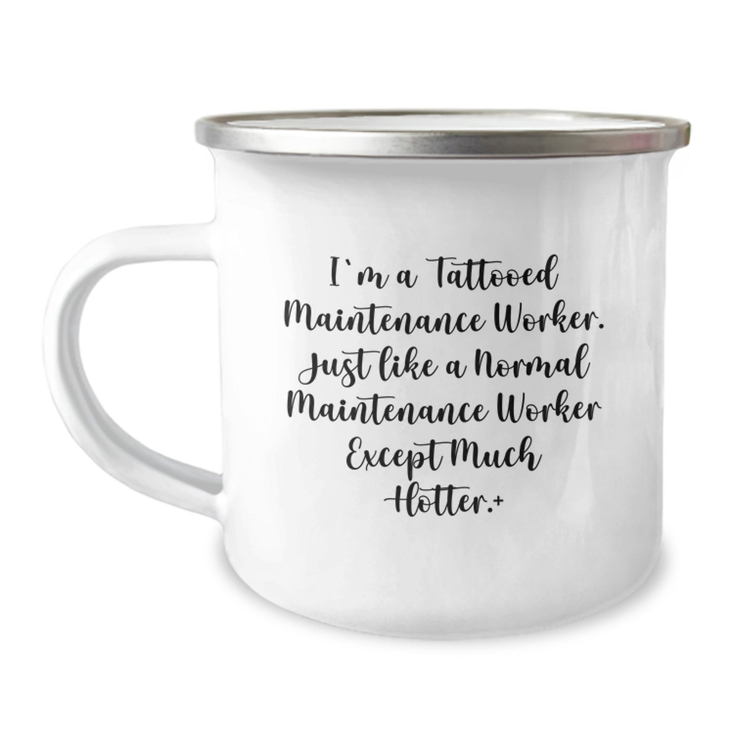 Funny Maintenance Worker Gifts, 'I'm A Tattooed Maintenance Worker...' 12 oz Camping Mug, Perfect for Friends, Coworkers, Family, or Men - Image 1