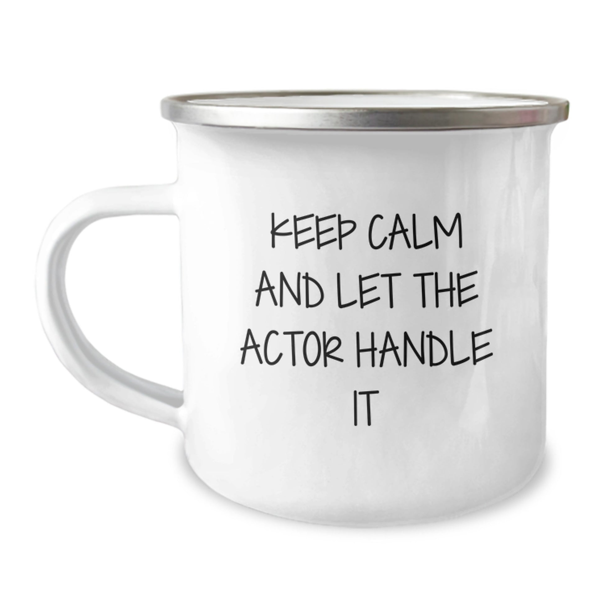 Funny Actor Gifts for Him from Men, Actor Camping Mug Keeps Calm And Let The Actor Handle It, Christmas Unique - Image 1