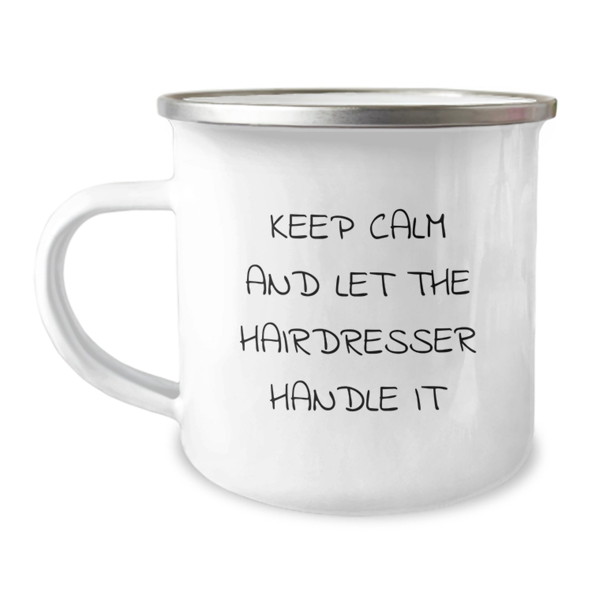 Funny Hairdresser Gifts from Friends, Christmas Unique Mugs for Hairdresser, Camping Mug Keep Calm And Let The Hairdresser Handle It - Image 1