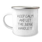 Funny Judge Gifts for Men, Keep Calm and Let the Judge Handle It, 12 oz Camping Mug for Graduation, Gifts from Friends and Family - Image 1