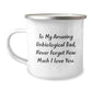 Funny Unbiological Dad Gifts for Men, To My Amazing Unbiological Dad, Christmas Unique Gifts, Camping Mug from Family - Image 1