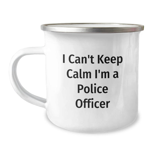 Funny Police Officer Gifts for Men, I Can't Keep Calm I'm A Police Officer Camping Mug, Perfect Christmas Unique Gifts from Friends for Police Officers - Image 1