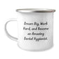 Inspirational Dental Hygienist Gifts from Friends for Graduation - 'Dream Big, Work Hard, And Become An Amazing Dental Hygienist.' Quote on Stainless Steel Camping Mug - Image 1