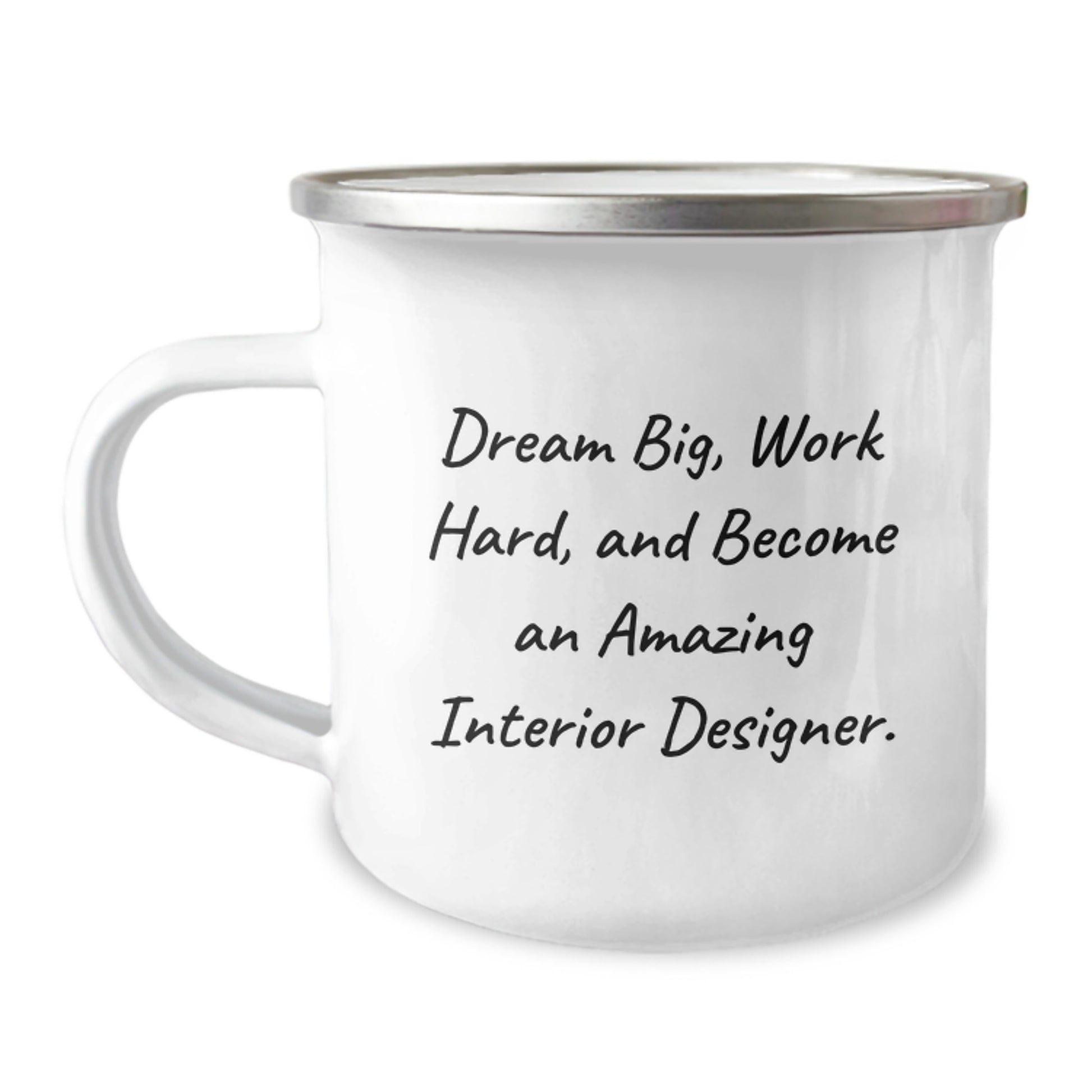 Inspirational Interior Designer Gifts, Become Amazing, Camping Mug for Birthday, Gifts from Friends, Gifts for Interior Designer - Image 1