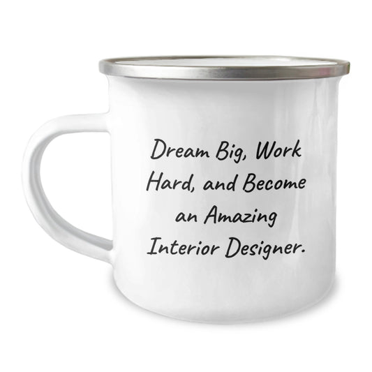 Inspirational Interior Designer Gifts, Become Amazing, Camping Mug for Birthday, Gifts from Friends, Gifts for Interior Designer - Image 1