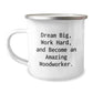 Woodworker Gifts from Friends, Inspirational Camping Mugs for Graduation, 'Dream Big, Work Hard, And Become An Amazing Woodworker.' - Image 1