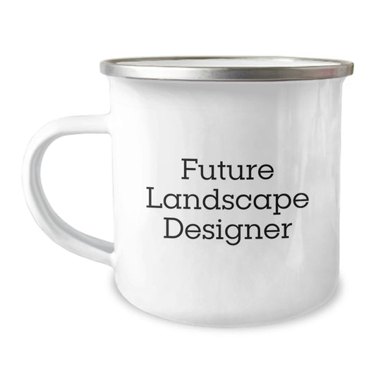Unique Christmas Unique Gifts from Friends for Future Landscape Designer, Funny Quote, Landscape Designer Camping Mug, Stainless Steel with Enamel Finish, 12 oz Capacity - Image 1