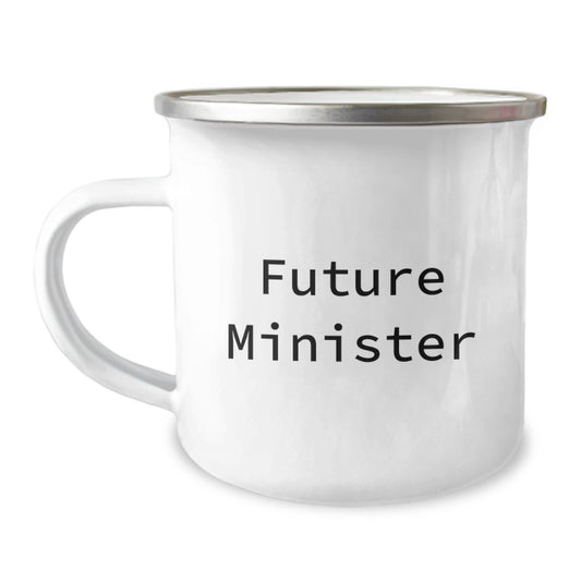 Funny Future Minister Gifts for Men Camping Mug - 'Future Minister' Quote, 12 oz Stainless Steel with Enamel Finish, Unique Graduation Gifts from Friends, Family, Coworkers - Image 1
