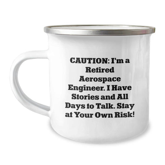 Aerospace Engineer Christmas Camping Mug Funny Gift for Men Friends Family, Gifts from Men to Aerospace Engineer, Stay At Your Own Risk! - Image 1
