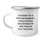 Funny Designer Gifts from Friends and Family - Caution: I'm A Retired Designer Mug - Cute Camping Mug for Christmas - Image 1