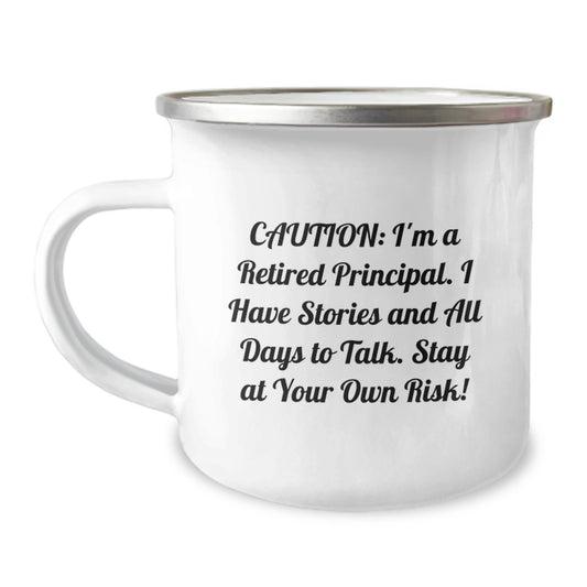 Funny Retirement Principal Gifts for Men from Family, 'Caution: I'm A Retired Principal...' - Image 1