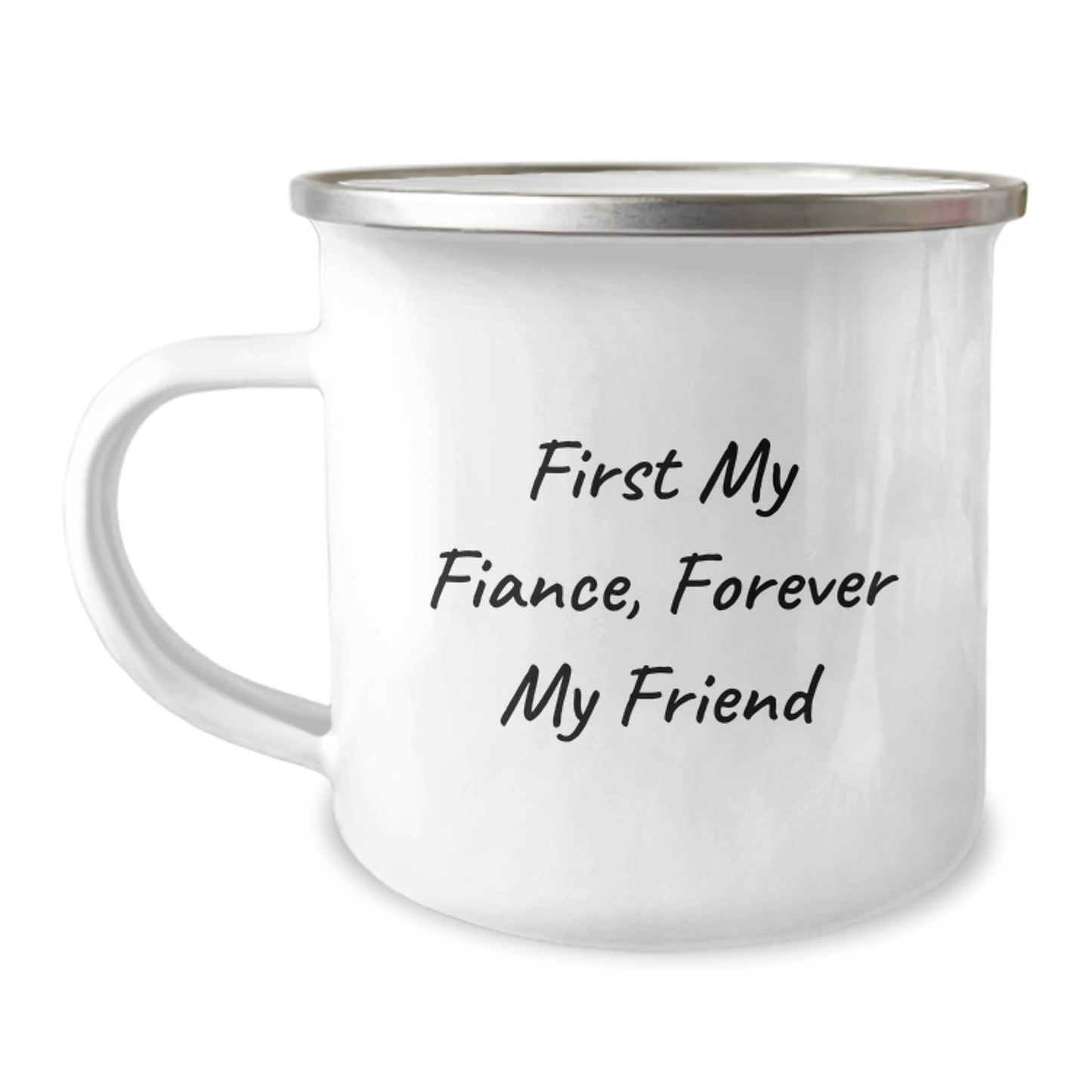 Funny Fiance Gifts, Camping Mug for Him, First My Fiance, Forever My Friend, Christmas Unique Gifts from Men - Image 1