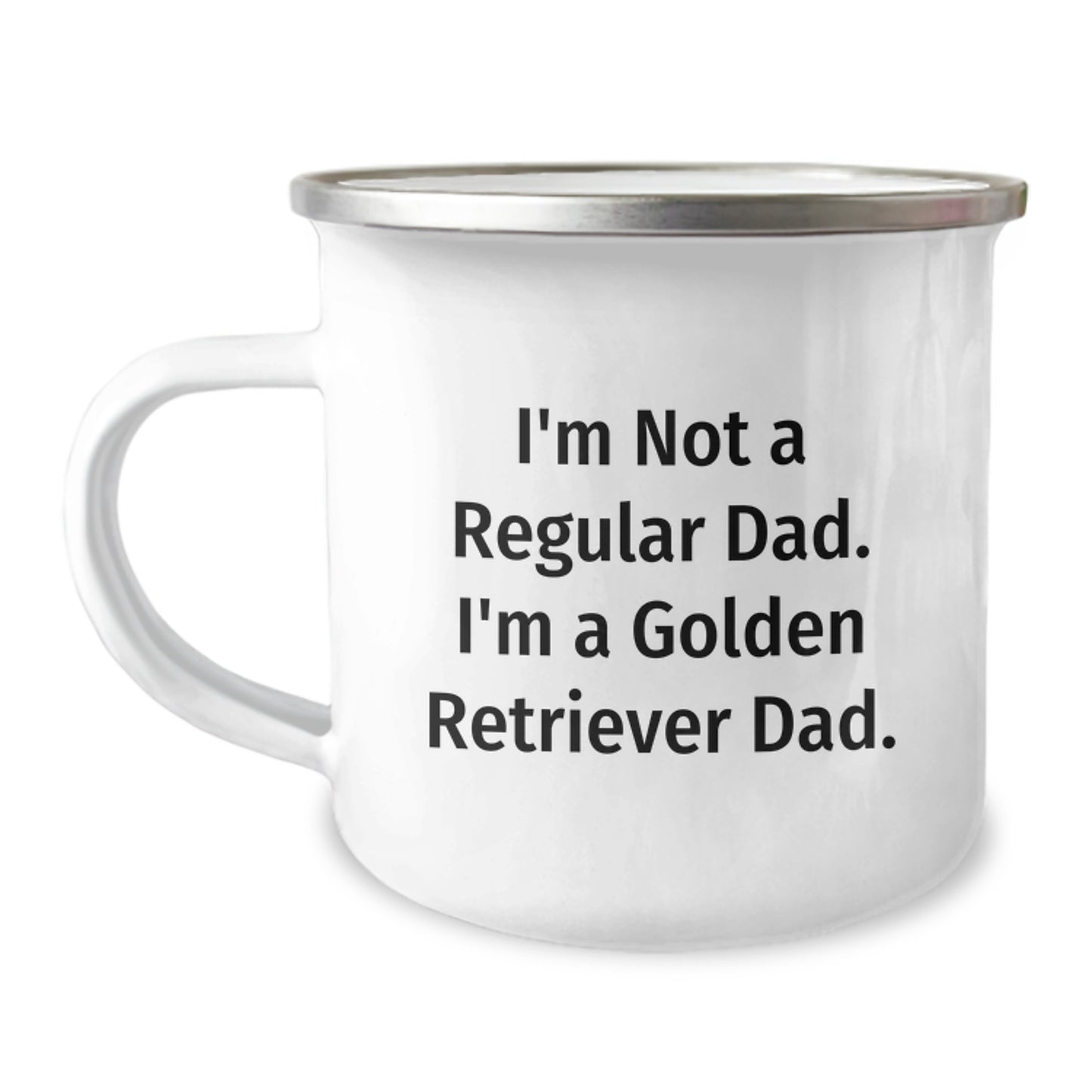 Golden Retriever Dad Camping Mug, Funny Gift for Men from Family, Unique Birthday Present for Him - Image 1