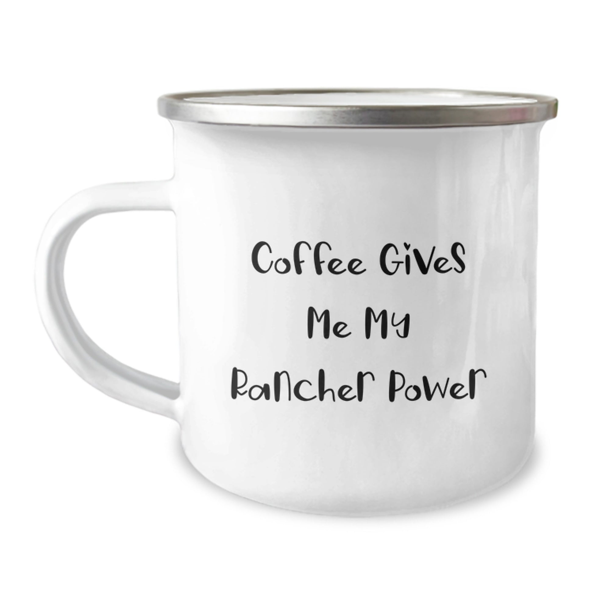 Rancher's Morning Fuel, 'Coffee Gives Me My Rancher Power', Funny Camping Mug, Gifts from Men to Rancher on Birthday - Image 1
