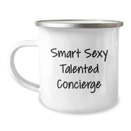 Gifts from Friends, Gifts for Concierge: Smart, Sexy, Talented Graduation Camping Mug, Funny Quote - Image 1