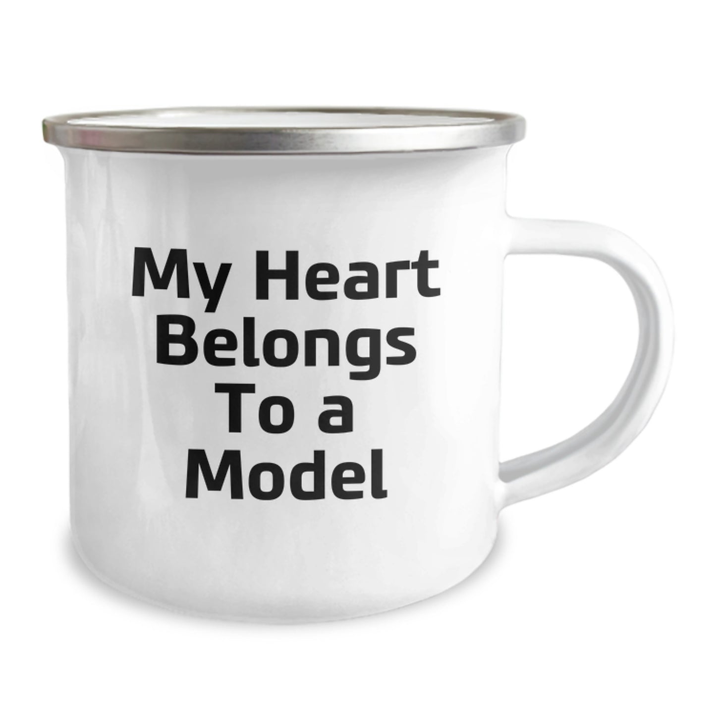 Funny Gifts from Friends for Model Enthusiasts - My Heart Belongs To A Model Camping Mug, Unique Birthday Unique Gifts for Men, Women, or Coworkers - Image 2